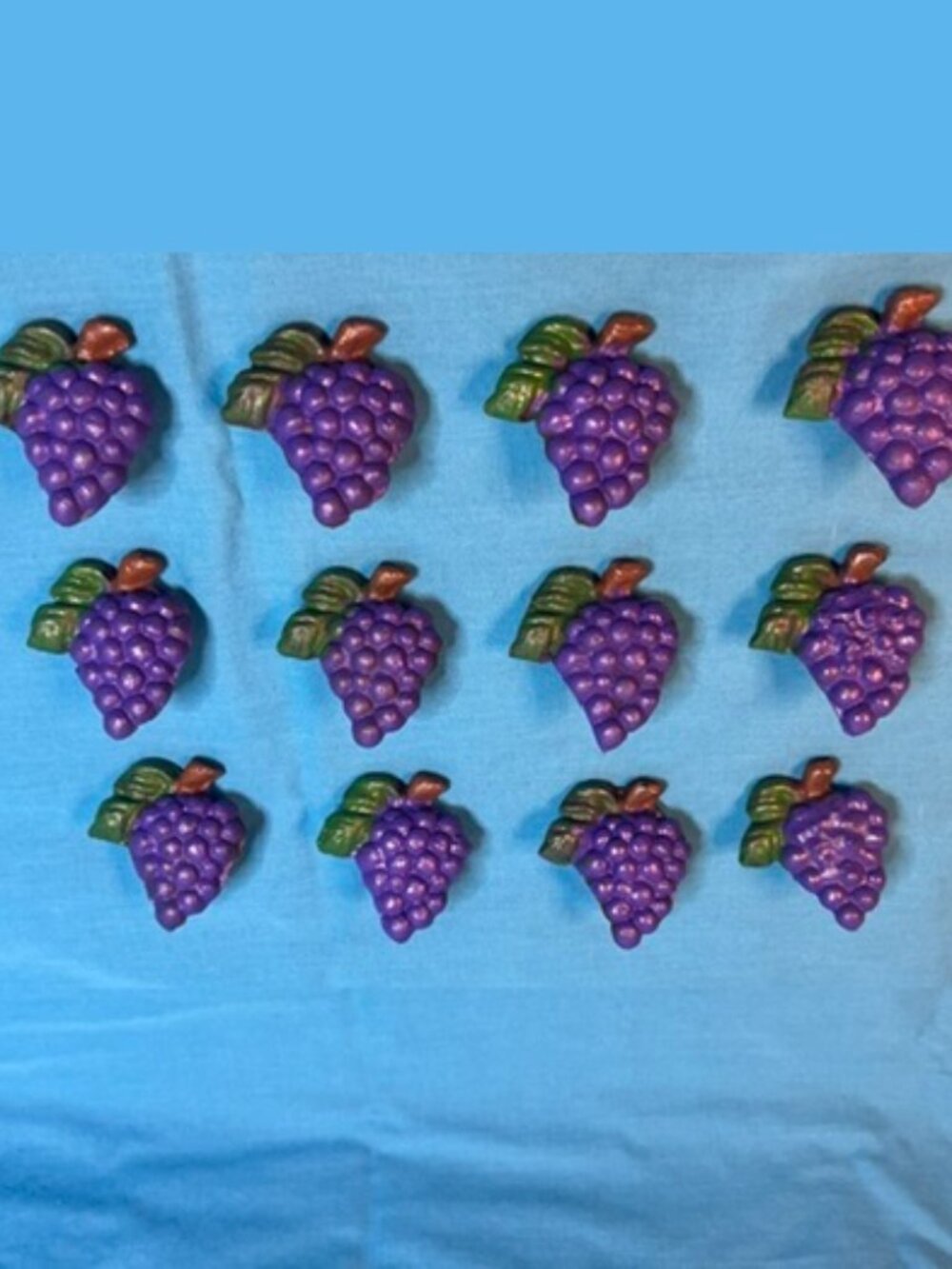 Twelve (12) Hand Painted Cast Iron Grape Drawer Pulls Set of Twelve (12) 10316
